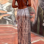 Margovil Criss Cross Open Back Tie Dye Maxi Dress(6 Colors Available)