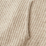 PURE EXTRA-FINE MERINO WOOL RIBBED ZIPPER HOODIE