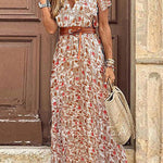 Boho Style Sleeveless Print Maxi Dress