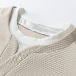 Raglan Sleeve 2 In 1 Waffle T-Shirt & Single Pleat Drawstring Straight Leg Pants