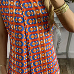 Retro Print Casual Split Top Two-Piece Set