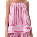 Margovil Striped Square Neck Cami Top and Shorts Lounge Set