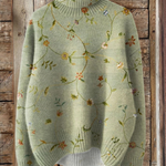 Bernice | Vintage crochet turtleneck with floral print