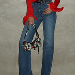 Margovil Mid Rise Pocketed Straight Leg Denim Pants
