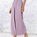 Simple Wide Leg Loose Elasticity Casual Pants Bottoms