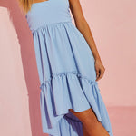 Jorga strapless midi dress blue
