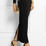 Bodycon Long Sleeves Floral Printed Boat Neck Maxi Dresses