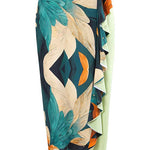 Margovil Bow One Shoulder One-piece Swimsuit Ruffle Cover Up Skirt Printed Set