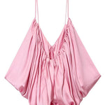 Margovil Spaghetti Strap Draped Satin Top