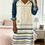 Velstra | Soft Stripe Shift Hoodie Dress