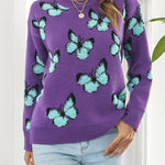 Three-dimensional butterfly women's loose autumn and winter long-sleeved sweater