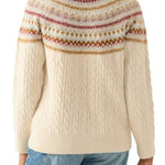 Women's Fairisle Cable Mix Crew Sweater