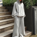 Loose Urban Gray Wide Leg Elastic Waist Pants