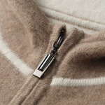 PREMIUM CASHMERE TWO TONE ZIPPER HOODIE