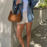 Margovil Vintage Button Down Pocketed Denim Jacket