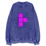 Retro 80s Tetris Blocks Purple Vintage Sweatshirt