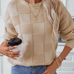 Loose crew neck sweater top
