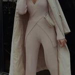 Women's Casual Sweater Wide -leg Pants Two -piece Suit