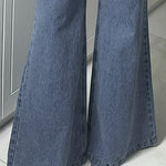 High Waisted Loose Buttoned Split-Joint Jean Pants Bottoms