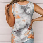 Margovil Tie Dye Twist Knot Front Sleeveless Top