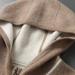 PREMIUM CASHMERE TWO TONE ZIPPER HOODIE