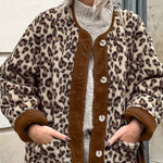 Fashion Leopard Loose Loose Cashmere Warm Jacket