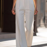 Ruffled Off-Shoulder Tailored Wide-Leg Jumpsuit
