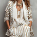 Vintage Striped Lace Cropped Trousers