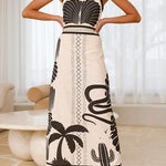 Margovil Palm Canyon Print Criss Cross Halter Maxi Dress