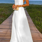Margovil Chain Halter Open Back Maxi Swing Dress