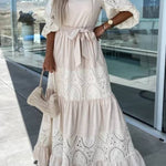 Loose Lace Hollow Long Skirt