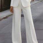 Tailored Pantsuit With Floral Lapel Detail