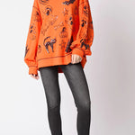 Halloween Graffiti Sequined Loose Casual Sweatshirt