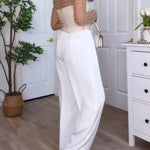 Timeless Pleated Wide-Leg Dense Silk Trousers