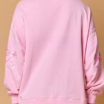 Bowknot Sequined Casual Loose Long Sleeve Sweatshirt