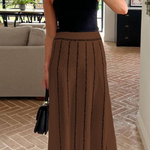 Striped Fringed Knitted Skirt