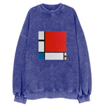 Composition With Red Blue And Yellow Vintage Sweatshirt
