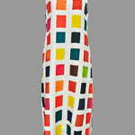 A-Line Loose Contrast Color Pockets Split-Side Round-Neck Midi Dresses