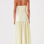 Eden Patchwork Semi-sheer Chiffon Strapless Maxi Dress