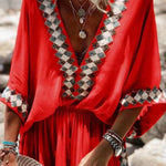 Bohemian Beach Print Kimono Romper