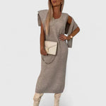 Chrystahl | Elegant Dress and Turtle Neck Sweater Set