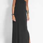 Flawless and Free One Shoulder Relaxed Slit Maxi Dress