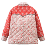 Printed Contrasting Color Stitching Cotton Jacket