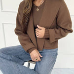 Short lapel wool coat