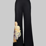 High Waisted Loose Flower Print Pants Trousers