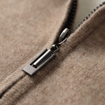 PREMIUM CASHMERE TWO TONE ZIPPER HOODIE