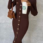 CHOCOLATE KNIT MIDI DRESS