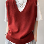 Simple 9 Colors V-Neck Loose Sleeveless Vest