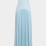 Margovil Strapless Tube Patchwork Pleated Maxi Dress