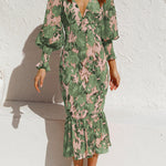 Latisha Floral Smocked Waist Midi Dress